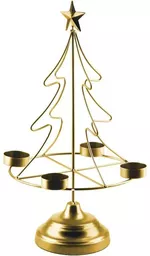 Złoty świąteczny świecznik w kształcie choinki