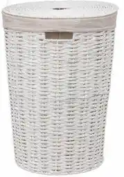 5five Simply Smart Kosz na pranie Vannerie 40L okrągły biały