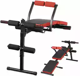Activeshop Ławeczka do ćwiczeń 07 czarno czerwona