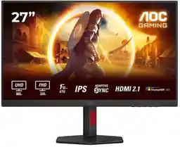 Aoc Monitor 27 cali U27G4R Fast IPS 4K 160Hz HDMI DP Pivot