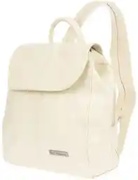 Beltimore Plecak skórzany damski mały B5 z klapą ecru S41 ecru, kremowy