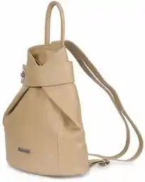 Beltimore Skórzany plecak damski elegancki z zapięciem beżowy T54