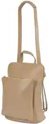 Beltimore Skórzany plecak damski torba 2w1 elegancki A4 włoski pojemny beżowy Vera Pelle S40