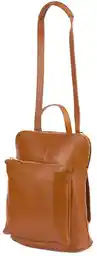 Beltimore Skórzany plecak damski torba 2w1 elegancki A4 włoski pojemny camel Vera Pelle S40