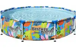 Bestway Zebra okrągły basen stelażowy dla dzieci 305/66 cm 10FT