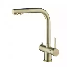 Blue Water Apala Bateria kuchenna z wyciąganą wylewką mosiądz antyczny