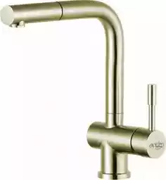 Blue Water Corsa-inox Bateria kuchenna wysoka z wyciąganą wylewką złoto szampańskie