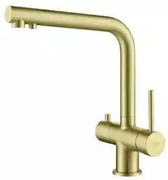 Blue Water Crystal Antyczny Mosiądz Czterodrożna bateria kuchenna