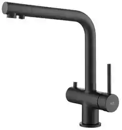 Blue Water Crystal Czarny mat Czterodrożna bateria kuchenna