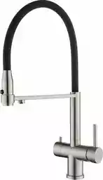 Blue Water Tusar Stal Trójdrożna bateria kuchenna z elastyczną wyjmowaną wylewką