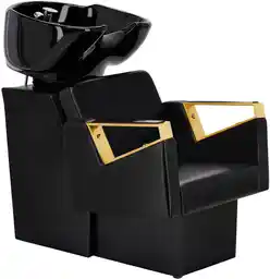 Calissimo Myjnia myjka fryzjerska barberska Tomas Gold do salonu fryzjerskiego barberskiego ruchoma ceramiczna misa armatura bateria słuchawka