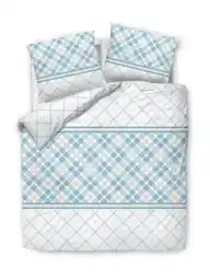 Darymex Pościel bawełniana 220x200 biała turkusowa kratka romby 71466 1 Cottonlove 3