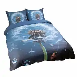 Darymex Pościel satynowa 160x200 Premium Satynlove Dmuchawiec granatowa