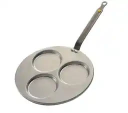De Buyer Blini patelnia z 3 wgłębieniami, 27 cm, srebrna D-5612-03