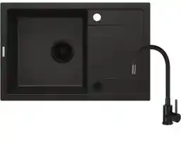Deante Corio ZRCPG113 Grafit metalik plus bateria Nero Zlewozmywak plus bateria