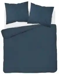 Detexpol Pościel adamaszkowa 160x200 denim granatowa jednobarwna paski 1 cm Pure