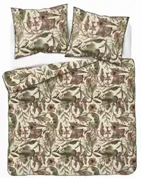 Detexpol Pościel bawełniana 220x200 5241 B kremowa zielona ciemna ceglasta Lame Percale