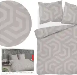 Detexpol Pościel bawełniana 220x200 Bawełna 32 beżowa geometryczna