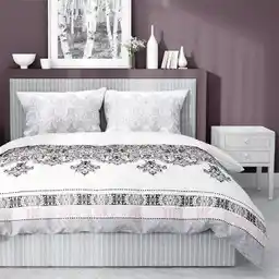 Detexpol Pościel bawełniana 220x200 biała szara różowa glamour ornamenty Bawełna 88