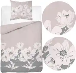 Detexpol Pościel flanelowa 220x200 beżowa kwiaty 4948 B Flanela 2024