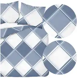 Detexpol Pościel flanelowa 220x200 niebieska kratka Flanela 24