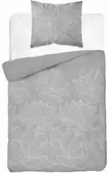 Detexpol Pościel satynowa 140x200 Home Satin 27 szara biała kwiatki