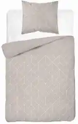Detexpol Pościel satynowa 140x200 Home Satin 41 beżowa jasna geometryczna