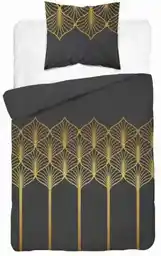 Detexpol Pościel satynowa 140x200 Home Satin 41 czarna złota geometryczna