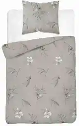 Detexpol Pościel satynowa 140x200 Home Satin 80 kwiaty beżowa ciemna
