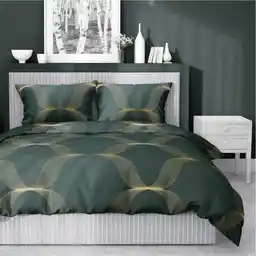 Detexpol Pościel satynowa 160x200 Home Satin 11 zielona złota ornamenty