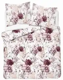 Detexpol Pościel satynowa 160x200 Home Satin 410 pudrowa różowa kwiaty
