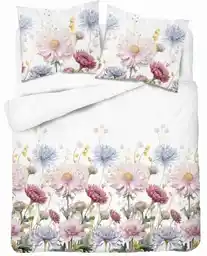 Detexpol Pościel satynowa 160x200 Home Satin 71 biała kolorowe pastelowe kwiaty