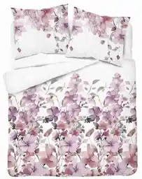 Detexpol Pościel satynowa 160x200 Home Satin 71 Biała w pastelowe kwiaty