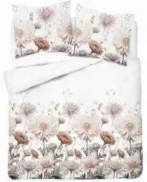 Detexpol Pościel satynowa 160x200 Home Satin 71 biała w pudrowe kwiaty