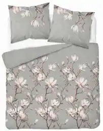 Detexpol Pościel satynowa 160x200 Home Satin 71 Szara z magnolią