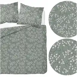 Detexpol Pościel satynowa 160x200 szałwiowa liście drobne 5217 A Home Satin 41