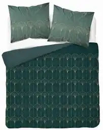 Detexpol Pościel satynowa 180x200 zielona butelkowa złota ornament 4822 B Home Satin 11
