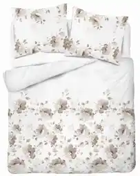 Detexpol Pościel satynowa 220x200 Beżowa brązowy kwiaty 5325 B Home Satin 41