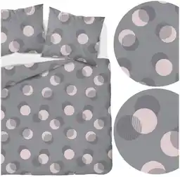 Detexpol Pościel satynowa 220x200 Home Satin 81 szara kółka