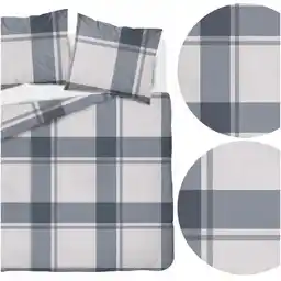 Detexpol Pościel satynowa 220x200 kratka duża szara beżowa 5218 A Home Satin 41