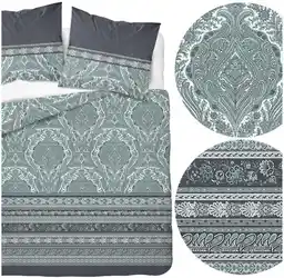 Detexpol Pościel satynowa 220x200 miętowa oranamenty 4606 A Home Satin 64