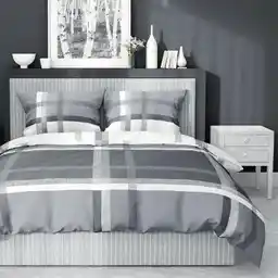 Detexpol Pościel satynowa 220x200 szara biała 4674 A Home Satin 40