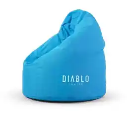 Diablo Chairs Worek Tkanina Niebieski Pufa dla dzieci