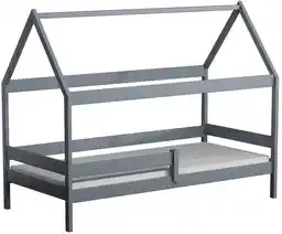 Elior Szare łóżko dziecięce z barierką - Cubis 3X 200x90 cm