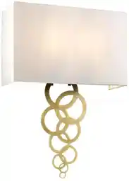 Elstead Lighting kinkiet Rosa, postarzały mosiądz, duży, abażur kości słoniowej