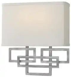 Elstead kinkiet Lanza HK-Lanza2-AN, oprawa ścienna nikiel, nowoczesny design, metalowa, energooszczędne źródło światła