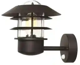 Elstead Lighting Kinkiet z czujnikiem ruchu Helsingor Pir czarny, naścienny, aluminiowa oprawa, nowoczesny design