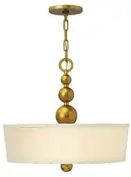 Elstead Zelda HK ZELDA P B VS lampa wisząca mosiężna abażurowa, styl retro, zwis na łańcuchu, biały