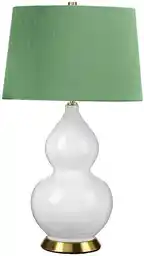 Elstead Lampa stołowa Isla Biała / Postarzany mosiądz ISLA-AB-TL-GREEN