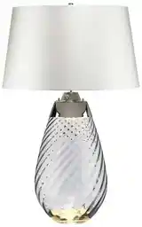 Elstead Lampa stolowa Lena LENA TL L Smoke Owss, nowoczesny design, abażur tekstylny, metalowa podstawa, regulacja natężenia światła